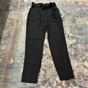 Express Ankle Paperbag Pants Black Women’s Size 0R